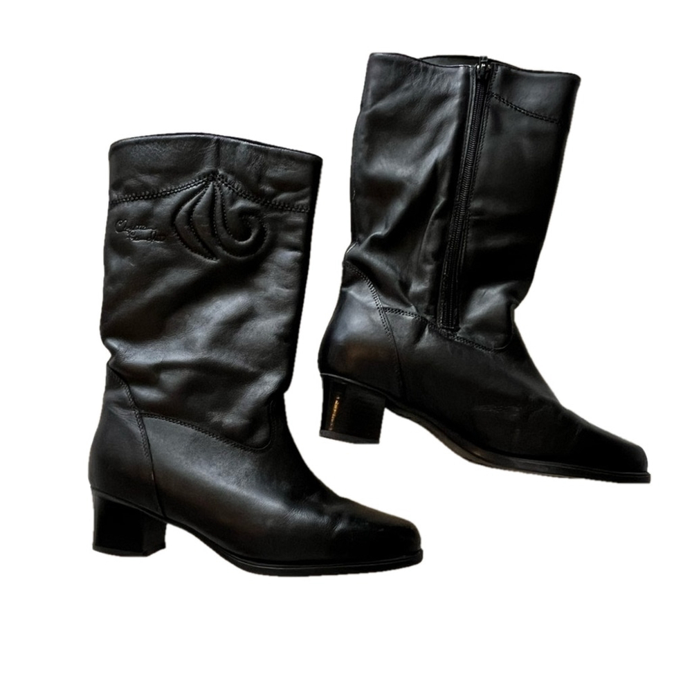 Vintage Christian Franchet Black Leather Boots Women’s 8.5